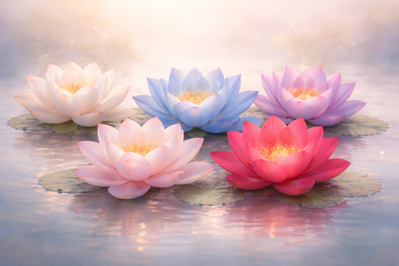 Cores da flor de lótus e seus significados espirituais.