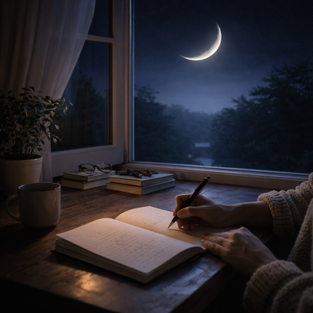 Fases da Lua com destaque para a Lua Minguante  