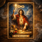 Carta O Mago no Tarot representando intenção e poder interior.