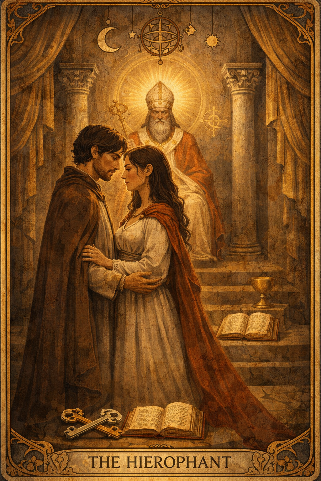 O Hierofante no amor simbolizando compromisso e valores compartilhados