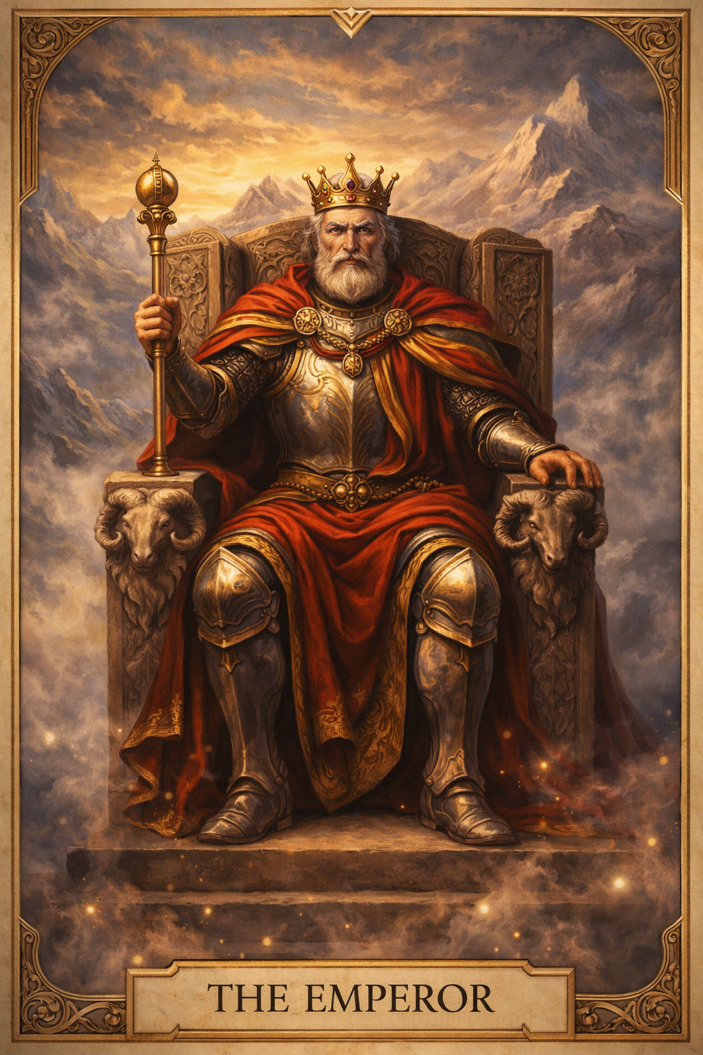 Carta O Imperador no Tarot representando autoridade e estrutura
