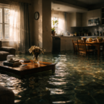 Sonhar com água invadindo a casa representando emoções acumuladas