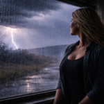 Sonhar com tempestade e chuva forte simbolizando sobrecarga emocional