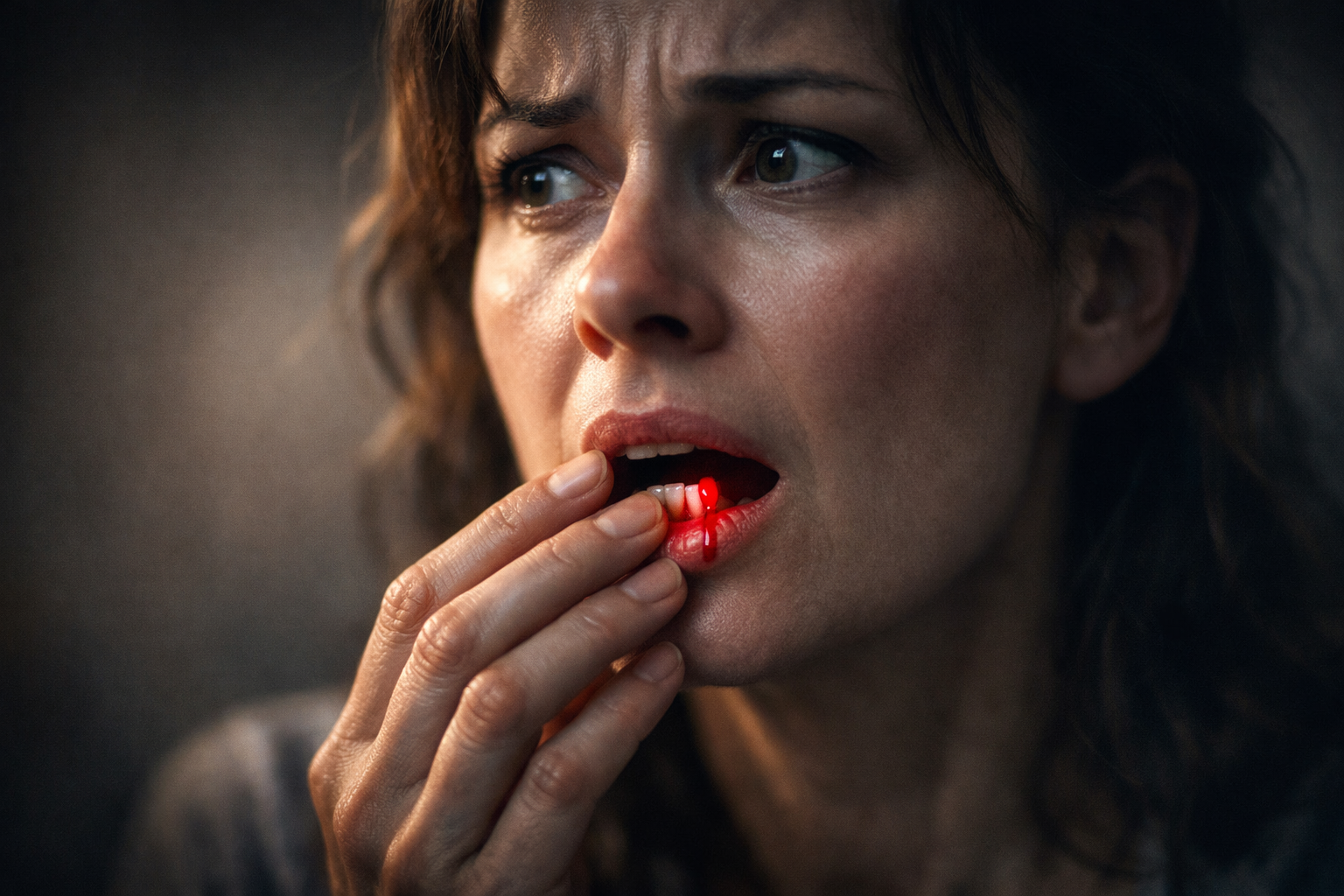 Sonhar com dente sangrando representando ferida emocional exposta