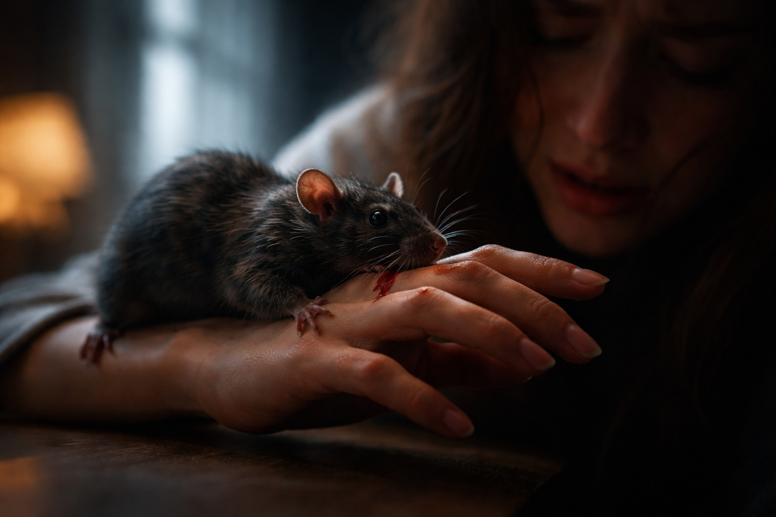 Sonhar com rato mordendo simbolizando dor emocional e limites ultrapassados