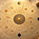 Casas astrológicas no mapa astral representadas por uma roda astrológica dividida em doze áreas.