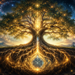 Árvore da Vida conectando terra e céu no sentido espiritual