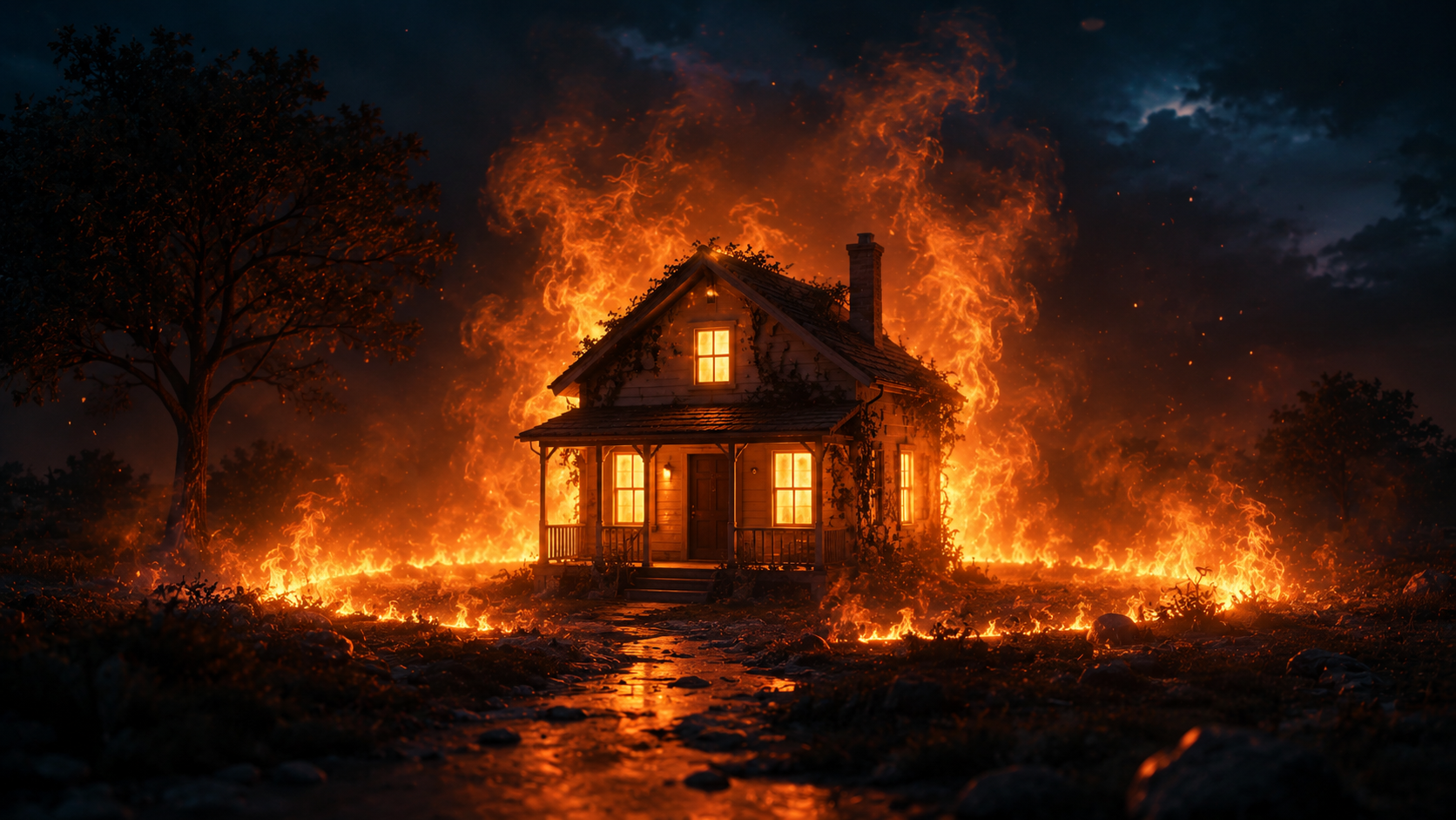 Sonhar com casa pegando fogo e o significado emocional da estrutura interna