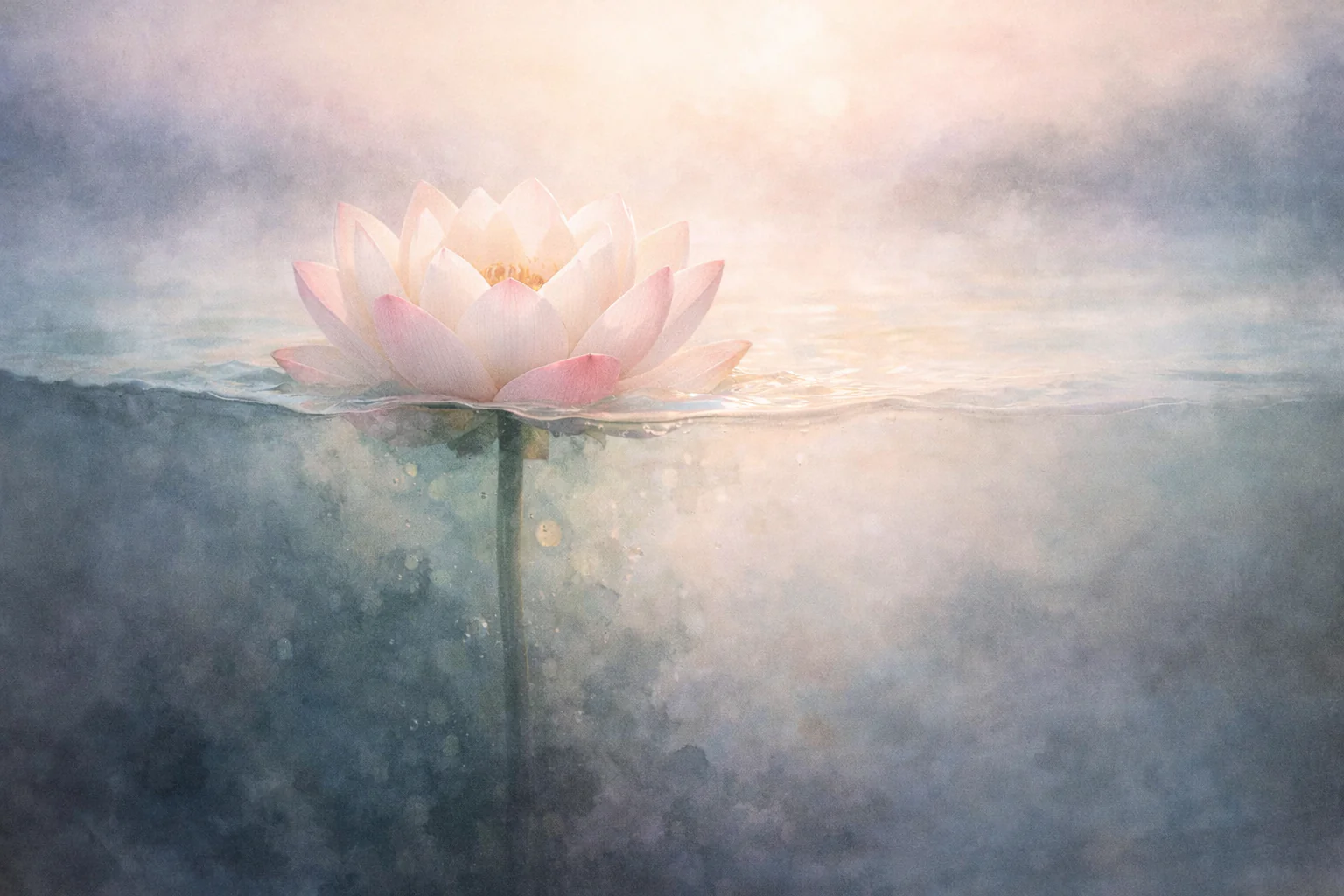 Significado Espiritual da Flor de Lótus Flor de lótus emergindo da água — significado espiritual e renascimento emocional.