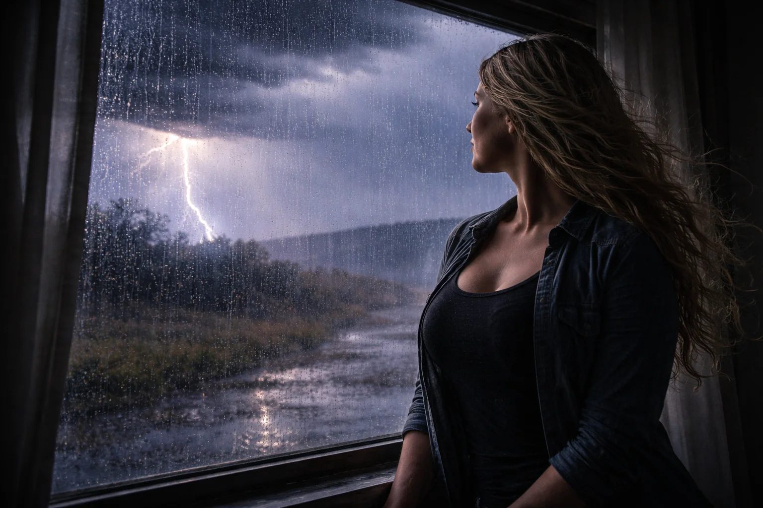 Sonhar com tempestade e chuva forte simbolizando sobrecarga emocional