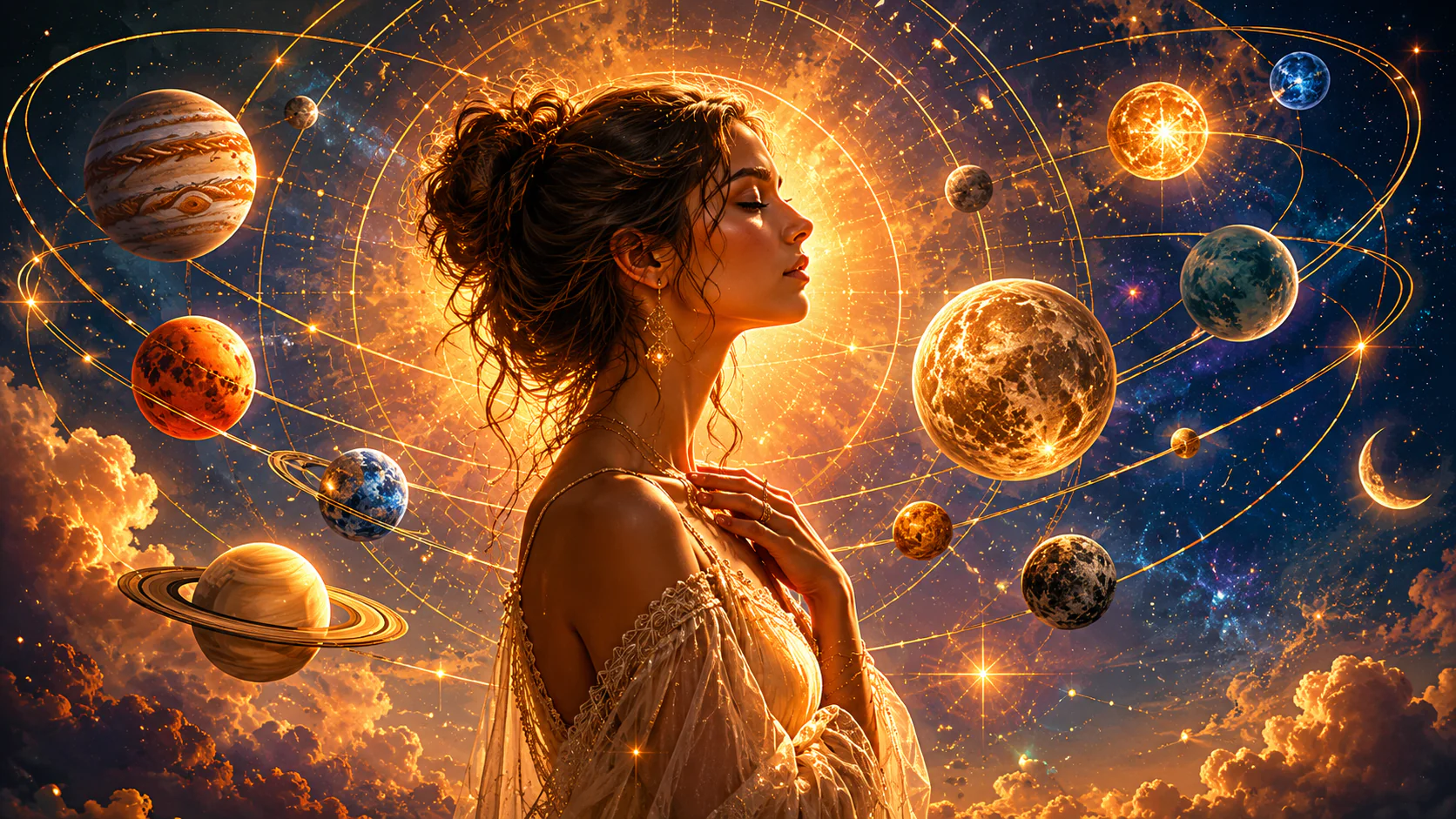 Planetas na Casa 1 indicando potenciais e cuidados na expressão pessoal